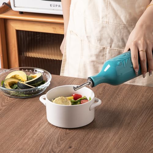 Sweejar Large Olive Oil Dispenser Bottle with Spout (Gradient Blue / Patterned styles)