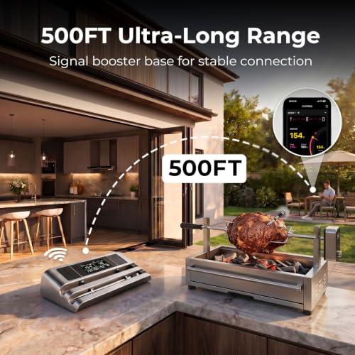 Wireless Meat Thermometer (Silver and Black)
