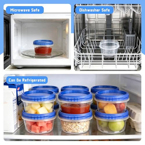 6 Pack Freezer Containers with Screw On Lids (8oz-6pack)