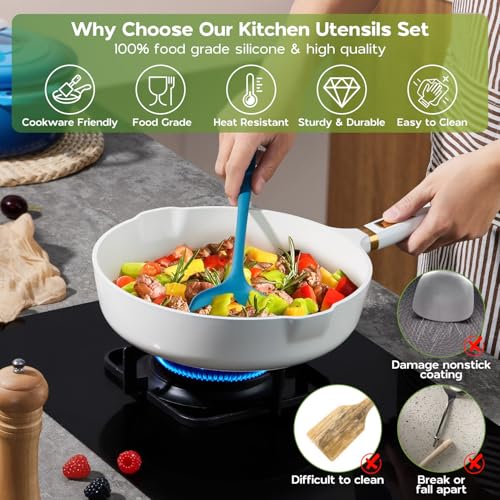 Silicone Kitchen Utensils (Colorful)