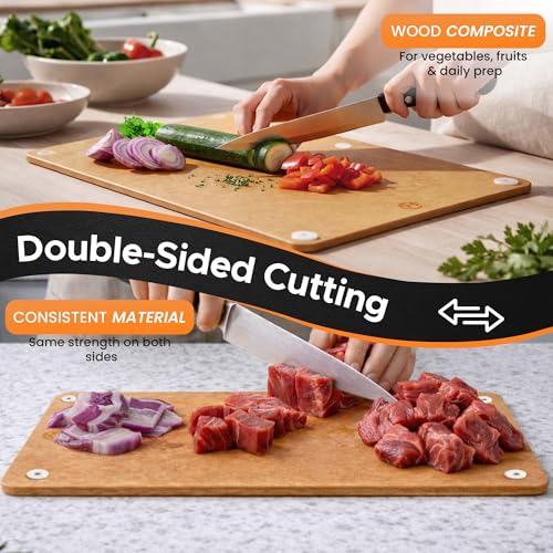 Composite Wood Cutting Board Set of 3 (Tan)