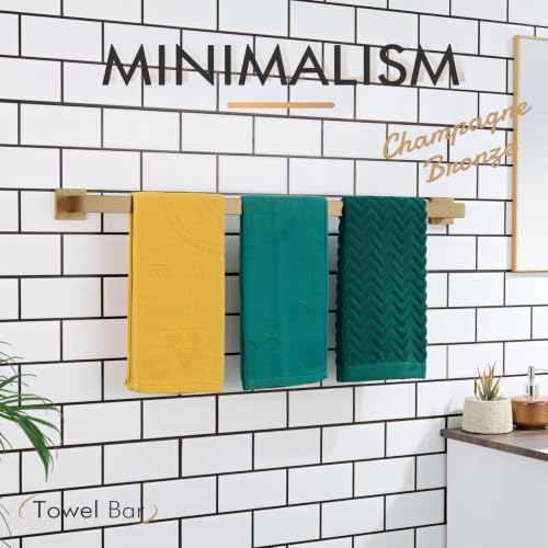 32 Inch Towel Rack for Bathroom Kitchen Towel Rails Wall Mount SUS304 Stainless Steel Towels Holder (Champagne Bronze / 32-Inch)