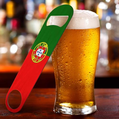 Portugal Flag Stainless Steel Bottle Opener Red Green Gold Europe Country Sign Patriotic Ensign Flat Beer Bottle Opener Keychain for Home Kitchen Bar Restaurant Party Birthday Gift (Portugal Flag)