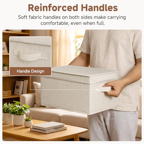 Fabric Storage Bins (Rustic Linen / Large)