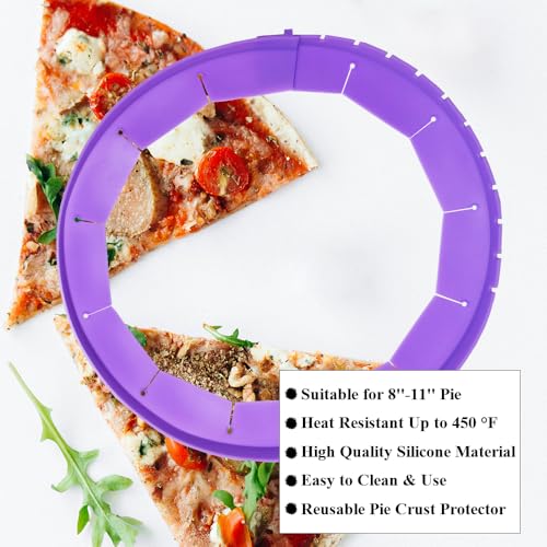 Adjustable Pie Crust Shields Baking Protectors (Purple-1pcs)