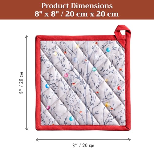 Pot Holders 100% Cotton Potholders (111 - Fairy Christmas / 8" x 8" (Pot Holder Pack of 2))