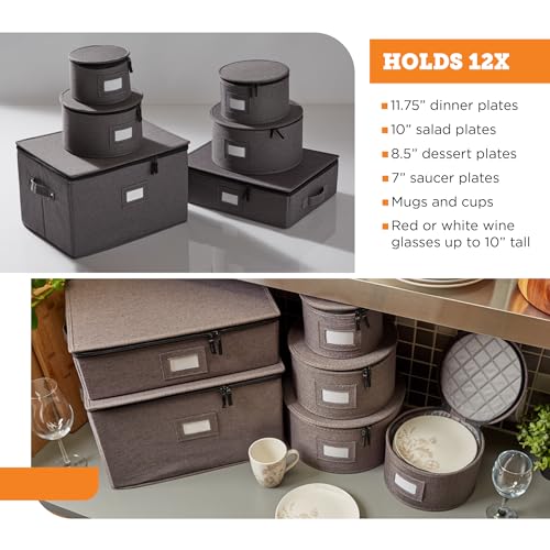 6 Piece China Storage Set (Gray / 6 Piece Hard Shell Set for China Storage)