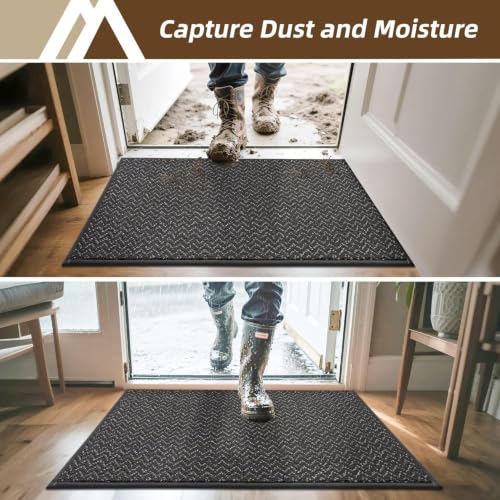 Dirt Trapper Door Mat 20"x32" Non Slip Washable Dark Grey (4.44 Sq Ft)
