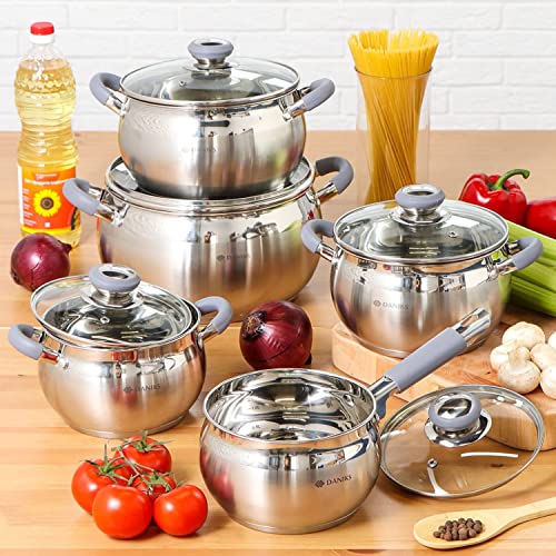 Modern 4 Quart Stainless Steel Stock Pot with Glass Lid (4 Qt)