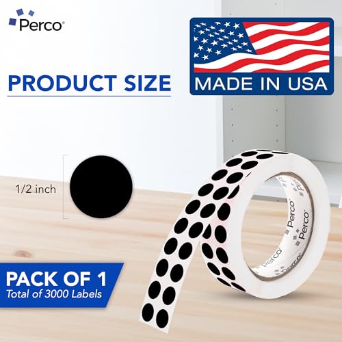 Black Round Circle Dot Sticker 1 (Black / 0.5 Inch)