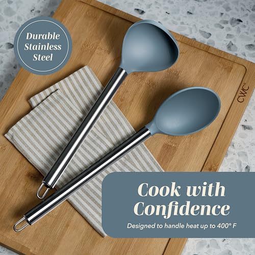 Silicone Cooking Utensils (Blue and White / 10 Pieces)