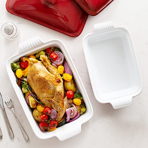 Blossom Casserole Dish With Lid (Red / 3.8 Quart)