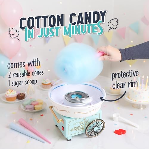 Vintage Hard and Sugar Free Candy Countertop Cotton Candy Maker (Aqua)