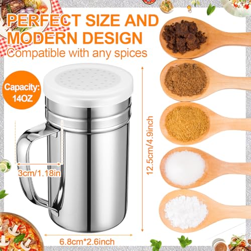 4 Pcs Stainless Steel Salt and Pepper Shakers (14oz)
