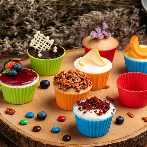36Pcs Silicone Cupcake Liners (Red / 2")