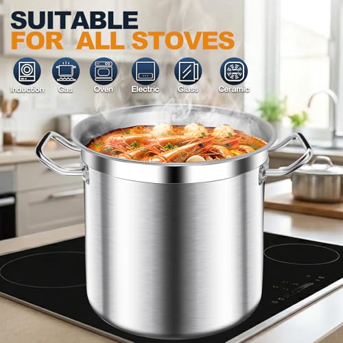 Stainless Steel Stock Pot with Lid (20 Quarts)