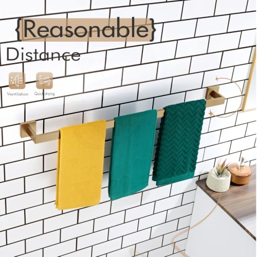 32 Inch Towel Rack for Bathroom Kitchen Towel Rails Wall Mount SUS304 Stainless Steel Towels Holder (Champagne Bronze / 32-Inch)