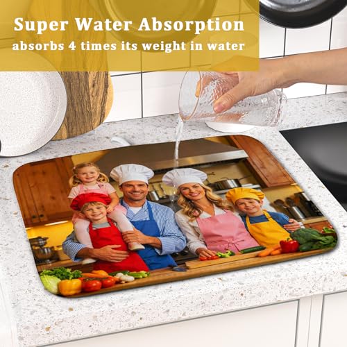 Custom Personalized Dish Drying Mat for Kitchen Counter 16 X 18 In (Custom Colorful / 18" x 16")