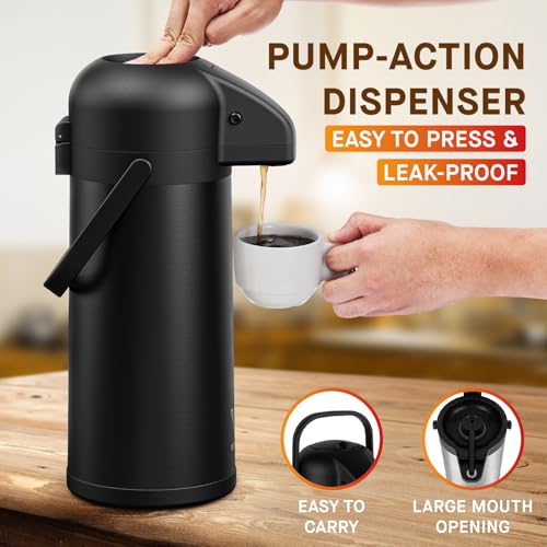 Coffee Carafe for Keeping Hot (102 Ounces / Black-1 Pack)