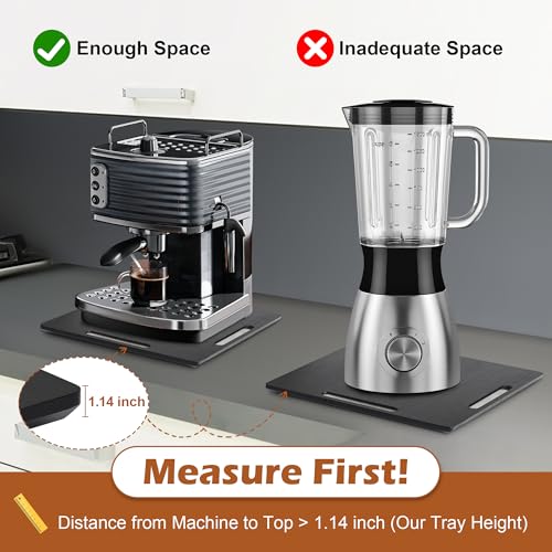 Appliance Slider for Kitchen Appliances 360° Rolling Sliding Tray for Coffee Maker Countertop (Medium (14.5" x 13") / Black)