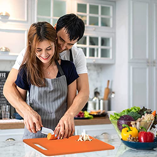 Plastic Utility Cutting Board with Handles (Orange)