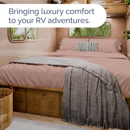 Short Queen Size 4 Piece Bed Sheet Set (34 - Mauve / Short Queen)