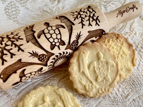 HAWAII 3 KID Rolling Pin SET. Wooden Laser Cut Mini Rolling Pins for cookies