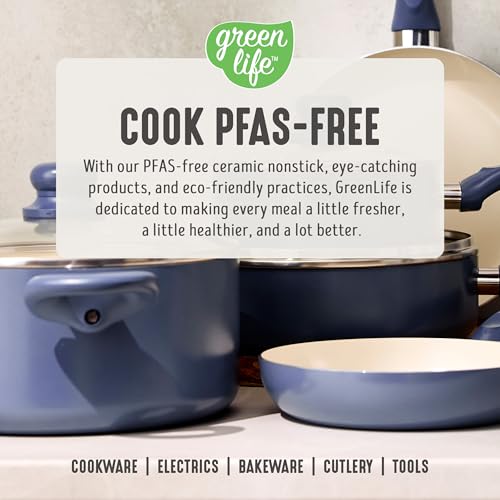 2QT Ceramic Nonstick Saucepan with Lid (2 Quarts / Slate Blue)