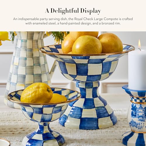 Enamel Compote (Large / Royal Check)