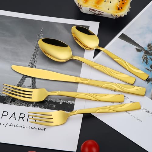 30 Piece Gold Silverware Set for 6 (Gold / 30-Piece)