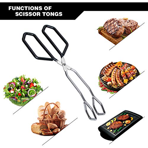 Scissor Tongs Heavy Duty Cooking Tongs with Soft Handles
