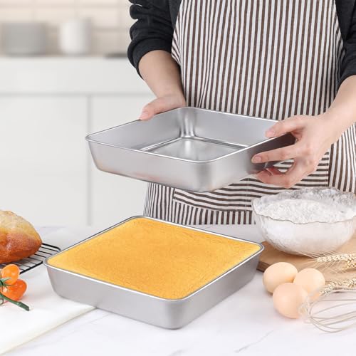 6 Pack 8 x 8 Inch Square Baking Cake Pan (8'' x 8'')