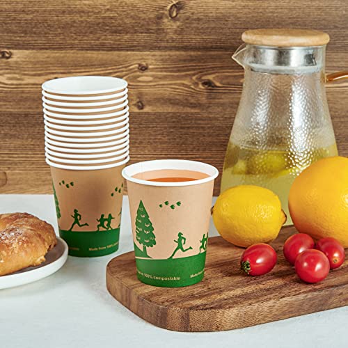8 oz Compostable Paper Coffee Cups with PLA Lined (8oz-300)