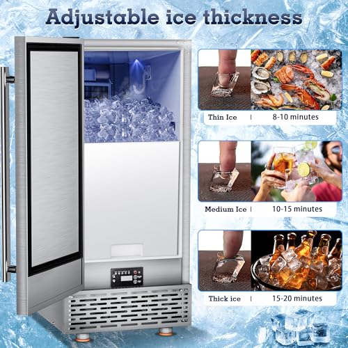 Commercial Under Counter Ice Maker 100LBS (100Lbs/Day / Freestanding Ice Maker)