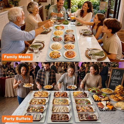 Extra Long Warming Mat for Food (XXX Large Size: 43"x15" / Khaki)