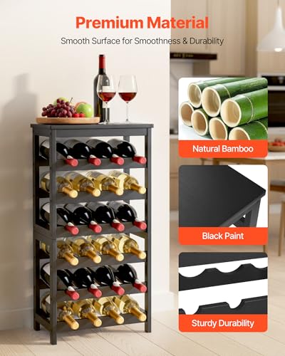 24 Bottle Detachable Wine Rack (Black / 24 Bottle)