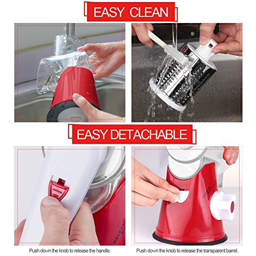 Cambom Rotary Cheese Grater Hand Crank Cheese Shredder for Fresh Cheese