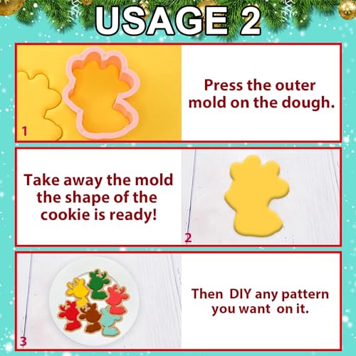 3D Christmas Cookie Cutters (8Packs Christmas Cookie Cutters)