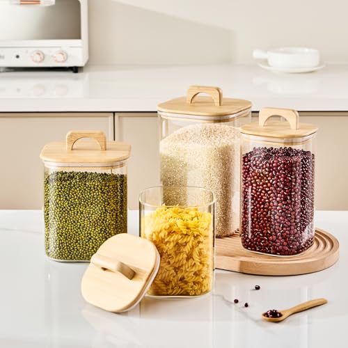 Sweejar 3 qt Glass Jars for Laundry Room Organization (3qt(0.75gal) 2pcs)