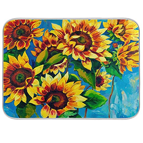 Super Absorbent Dish Drying Mat (Sunflower / 16" x 18")