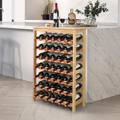 42 Bottles Bamboo Wine Rack (Natural / 7-Tier)