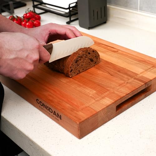 Solid Cherry Wood Cutting Board for Kitchen (Solid Cherry(1-1/2" Thick))