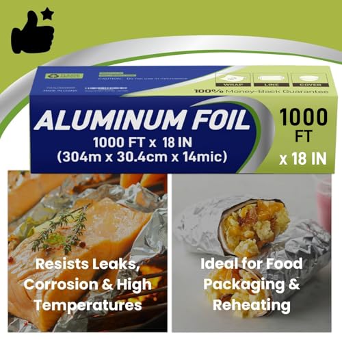 Aluminium Foil 18''x1000 Sq.Ft for Food (18in x 1000ft)
