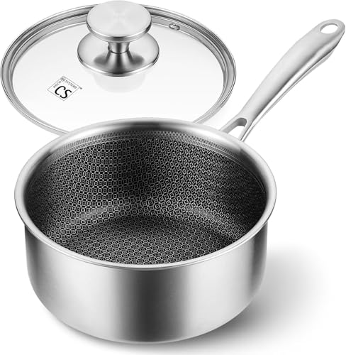 Hybrid Nonstick Stainless Steel Saucepan (2 Quarts / Black)