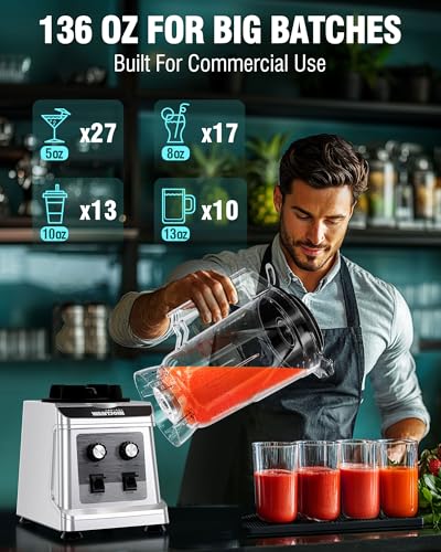 136oz Commercial Blender (Sliver / 138 oz)