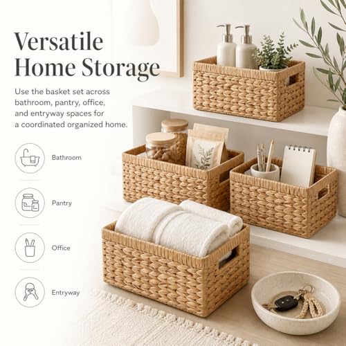 Wicker Storage Baskets for Shelves