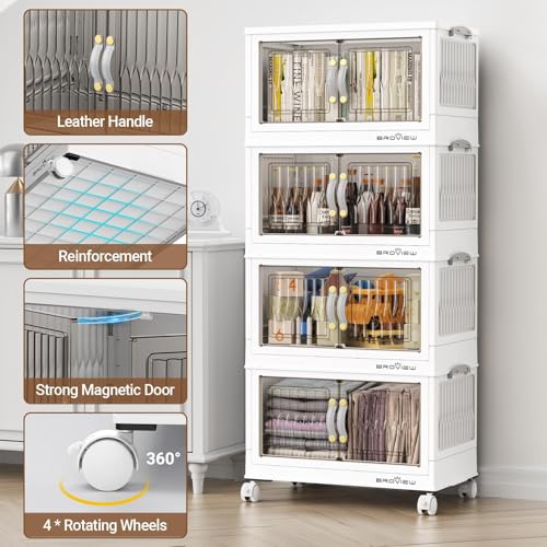 225Qt Stackable Storage Bins with Lid (White / 45QT-5Pack)