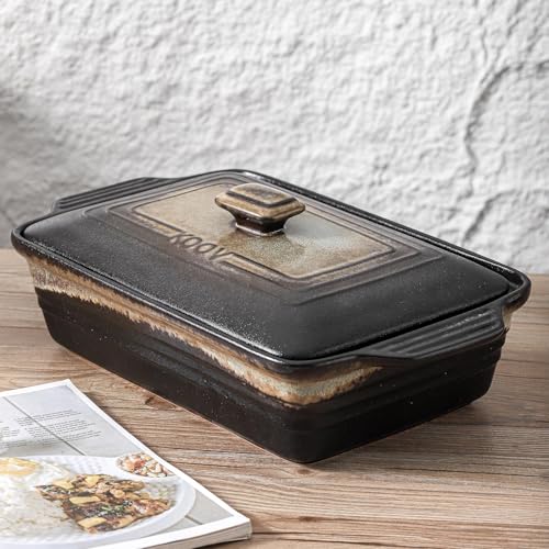 Ceramic Casserole Dish with Lid (Rough Black)