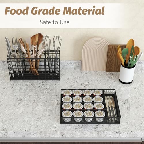 Mesh Silverware Tray for Drawers (Black / 9.3"*12.6")