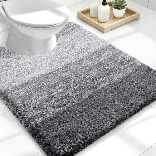 Luxury Toilet Rugs U (24" X 20" Contour Rug / Grey)